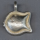 pendentif breloque Agatha PARIS en métal argenté forme poisson ref AP180/4