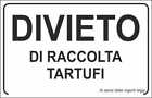 CARTELLO SEGNALETICO - DIVIETO DI RACCOLTA TARTUFI - segnale