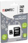 MicroSD HC Memory Card + Adapter 32GB Silver (MP3-MP4) EMTEC