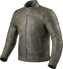 Giacca pelle moto vintage cafe racer Rev it Cordite olive green leather jacket