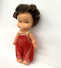 Vintage Dolly Cola Doll 4” Tiny Brown Hair Caucasian Not Bendable Hong Kong