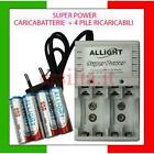 CARICA BATTERIE QUATTRO POSTI CON QUATTRO PILE BATTERIE RICARICABILI CARICA RAPI