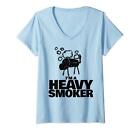 Donna I m a heavy smoker funny BBQ I m a heavy smoker Maglietta con Collo (d5A)