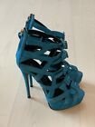 Sandali Giuseppe Zanotti Colore Azzurro Numero 36,5 Scamosciati Tacco A Spillo