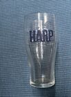 Vintage HARP Beer Pint ARCOROC FRANCE Glass Embossed Raised Logo Blue Letters