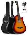 Chitarra Folk Acustica 6 Corde Dreadnought corpo Slim Line Set Completo Sunburst