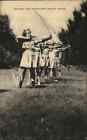 Naples Maine ME Sky Farm Girls Summer Camp Archery Vintage Postcard