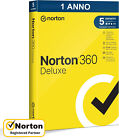 NORTON 360 Deluxe 2024 5 PC 1 anno | Internet Security Antivirus | Senza Abbo IT