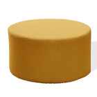 Mobili Rebecca Sgabello Pouff Imbottito Legno Tessuto Giallo Moderno 25x45x45