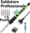 Saldatore a Stagno Professionale Elettrico 100W Kit Saldatura Temp Regolabile