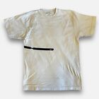 Nike Vintage Y2K Swoosh Brushstroke Graphic T Shirt Boxy Fit Beige Black S