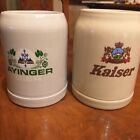 Boccali Da Birra In Ceramica AYINGER BIER + KAISER Veldenstein - Vintage n. 2 pz