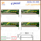 Batteria batterie pile ricaricabili x ni-mh 1.2V volt 1500mAh a saldare aa stilo