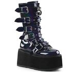 Demonia Plateaustiefel - Damned-225 Black Holo