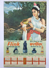 India Vintage 1967 Calendario Flink Inchiostro Penna Lady Immagini 14in x 2