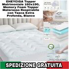 Topper Matrimoniale 160x190cm,Memory Foam Topper Materasso Respirabile Con Tasca