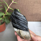 Natural Beautiful Black tourmaline Quartz specimen Crystal Healing Stone A1185