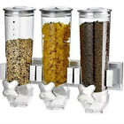 Dispenser Cereali Triplo con Montaggio a Parete Distributore Corn Flakes Silver