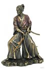 STATUA/ IN RESINA BRONZATA " SAMURAI IN COMBATTIMENTO "