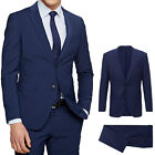 Abito Uomo Blu Nero Elegante Slim Fit Vestito cerimonia Sartoriale Casual VEQUE