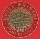 ETICHETTA N°34 HOTEL BRISTOL POMPEI BAULI VALIGIE VINTAGE LABEL