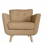 Poltrona in tessuto beige con gambe in legno poltrone sofa 87x86xh84 cm divano