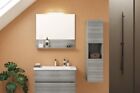 ARREDO BAGNO MOBILE SOFT 09 cm.80 +30 COLONNA  FINITURA EUCALIPTO GRIGIO