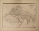 CARTA GEOGRAFICA DEL MONDO ANTICO - EUROPA AFRICA ASIA-MAP OF ANTIQUE WORD 1854