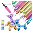 100 palloncini modellabili metallizzati colori assortiti per compleanno battesim