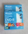 2 MINI DVD -R PRINTABLE MEMOREX 1.4 GB 30 MIN minidvd 4x