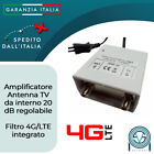 Amplificatore Antenna TV Digitale Terrestre da interno 20 dB Regolabile UHF/VHF
