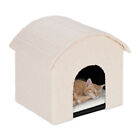 Cuccia gatti 44x48x41 cm casetta beige cani piccoli casa peluche poliestere