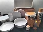 Set  PIC-NIC Casalinghi STYLE x Campeggio anni 70 BIANCO BEIGE completo vintage