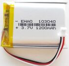 Batteria 103040 3,7V 1200mAh ricaricabile Li-Po+connettore 2 fili JST 2mm Posta1