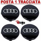 4 TAPPI COPRIMOZZO Compatibili AUDI A1 A3 A4 A5 A6 Q5 CERCHI STEMMA BORCHIE 60mm