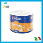 50 DVD-R 100% Verbatim DVD -R Matt Silver 4.7GB 16X vergini vuoti 120 min 43788