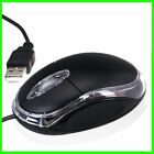 MOUSE USB OTTICO CON FILO NERO LUCE LED BLU PORTATILE NOTEBOOK PC COMPUTER