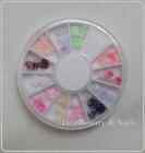 RUOTA FIMO 12 SCOMPARTI MISTO ROSE 3D NAIL ART RICOSTRUZIONE UNGHIE