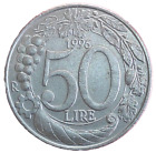 MONETA 50 LIRE ITALIA TURRITA ANNI 1996-1999 REPUBBLICA SPL-C TESTA GRANDE COIN