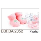 20 PZ Bigliettino Bomboniera NASCITA bambina rosa con scarpette