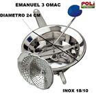 PASSATUTTO PASSA VERDURE ACCIAIO INOX 18/10 DIAMETRO 24 CM OMAC EMANUEL3 ART 190