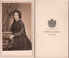 Foto photo gentildonna vestita a lutto by Trantoul & Lafosse Luchon cdv 1880 c.a