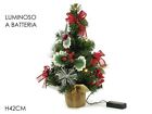 Piccolo Albero di Natale 42cm con 15 Luci a LED e Decorazioni ALBERI