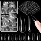 💚500 TIP TIPS UNGHIE FINTE IN GEL NAIL ART RICOSTRUZIONEUV TRASPARENTE MANICURE