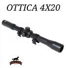 OTTICA CARABINA ARIA COMPRESSA 4X20 CON ATTACCHI CANNOCCHIALE MIRINO