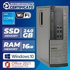 Pc Computer Desktop Fisso Ricondizionato Dell i5 16Gb Ram 240Gb SSD Windows 10