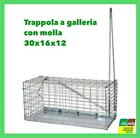 TRAPPOLA CATTURA TOPI RATTI DI TUTTE LE DIMENSIONI A GALLERIA CON MOLLA 30x16x12