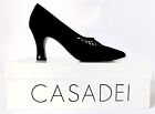 Scarpe Donna Decoltè CASADEI  Autentico Vintage! Tessuto Nero Tg. 38 - Perfette!