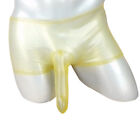 Sexy Man Transparent Rubber Latex Shorts Briefs Underwear with Condom 0.4mm