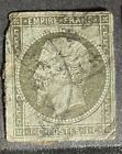 FRANCE 1853 Napoleon 1 centime olive imperf used